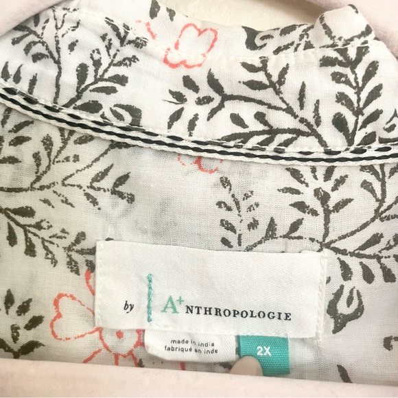 Anthropologie Embroidered Floral Button Up Shirt - Picture 9 of 11